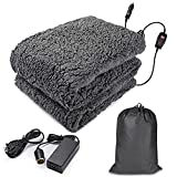 Zento Deals Sherpa Fleece Blanket - Electric Fast Heating Warm Blanket – Car and Home Adaptable for All Time Use – Premium Quality and Great for Home and Traveling- Full Body Size (59” x 43” )