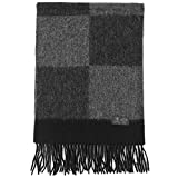 ANDORRA Black and Grey Scarf Men's Winter Cashmere Scarf with Gift Blue Box Vertical Stripe Scarf Men's Scarf Fashion Cashmere Scarves for Men Soft Warm Scarves,Black/Gray/White Plaid