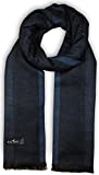 Bleu Nero Luxurious Winter Scarf for Men and Women – Large Selection of Unique Design Scarves – Super Soft Premium Cashmere Feel Blue Black Vertical
