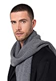 Style Republic Men's Chunky Knit Scarf 100% Pure Cashmere, Beautiful European Design (Grey Melange)
