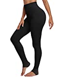 CHRLEISURE Women's Winter Warm Fleece Lined Leggings - Thick Velvet Tights Thermal Pants Black