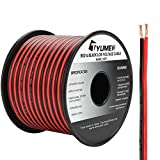 TYUMEN 100FT 14/2 Gauge Red Black Cable Hookup Electrical Wire LED Strips Extension Wire 12V/24V DC Cable, 14AWG Flexible Wire Extension Cord for LED Ribbon Lamp Tape Lighting
