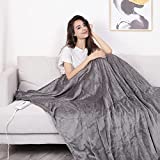 KYHSHJ Electric Blanket Heated Throw, ,72" x 84" Double-Layer Flannel Fast Fast Heating, Over-Heat Protect, Machine Washable, Throw with 3 Heating Levels & 3 Hours Auto Off and ETL Certification(Gray)