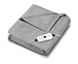 Beurer HD71 Heated Electric Blanket | Cozy-Soft Fleece Throw, Auto shut-off, 50” x 60” in (Adult Size) | Portable Heating Blanket for Bed, Desk & Office | with Control | Perfect for Home & Travel