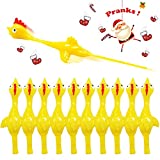 Namii W Slingshot Chicken Rubber Chicken Flick Chicken Flying Chicken Flingers Stress Gag Toys, Rubber Chicken Slingshot Funny Christmas Stuffers Easter Chicks Novelty Gifts for Kids (Yellow 10 Pcs)