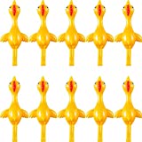 Sumind 10 Pack Slingshot Chicken Rubber Chicken Flick Chicken Flying Chicken Flingers Stretchy Funny Christmas ,Easter Chicks Party Activity for Children (10 Pack Yellow)