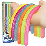 BUNMO Sensory Toys and Fidget Toys. Glitter Silly String Fidget Pack 6pk - Wrap, Twirl, and Pull This Sensory Toys for Autistic Children, ADHD Fidget Toys, and Stocking Stuffers for Kids.