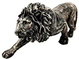 Gifts & Decor The King of The Jungle Bronzed Aslan Lion Figurine Battle Attacking Stance Statue