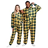 FOCO Green Bay Packers NFL Plaid One Piece Pajamas - L