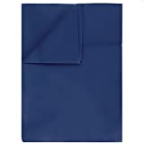 Microfiber Breathable Flat Sheet, Ultra Soft and Wrinkle Resistant Double Brushed Flat Sheet for Twin, Full, Queen, King - Machine Washable (Navy Blue, Twin)