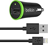 Belkin Boost Up Universal Lightning Car Charger with ChargeSync Cable and USB Passthrough (4 Feet)