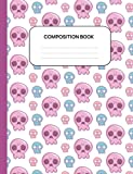 Pastel Goth Notebook for School kawaii: Cute kawaii Pastel Goth Composition Book and Journal. Pink and Blue skulls Cover, Perfect Halloween Gift for Kids. Wide Ruled Standard Size, 110 pages.