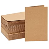 48 Pack Kraft Brown Blank Greeting Cards with Envelopes, Folded Cardstock for DIY Wedding, Birthday Invitations, Crafts (4x6 In)