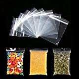 300pcs Zipper Poly Bags, Magicalmai Clear Plastic Zip Lock Baggies Reclosable Thicken Zip Bags for Small Items/Food Storage/Jewelry/Samples/Snack(2x2)