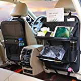 Car Backseat Organizer And Car Trash Can, Backseat Car Organizer, Protector Kick Mats Table Tray Foldable Dining Table with Tablet Holder Travel Accessories Organizer 1 Pack