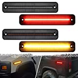 Partsam Smoked Full LED Side Marker Lights Kit Compatible With Hummer H2 2003 2004 2005 2006 2007 2008 2009 H2 Turn Signal Lights Lamps 144 SMD LED Sidemarker Lamps Replacement(2Amber+2Red)