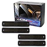 iJDMTOY Smoked Lens Amber/Red Full LED Side Marker Light Kit Compatible With 2003-2009 Hummer H2, Powered by Total 180-SMD LED, Replace OEM Sidemarker Lamps