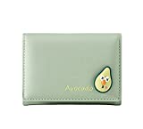Girls Cute Orange Peach Carrot Avocado Tri-folded Wallet Small Wallet Cash Pocket Card Holder ID Window Purse for Women