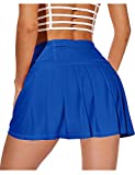 XIEERDUO Athletic Tennis Golf Skirts with Shorts Pockets Active High Waisted Running Skorts Royal Blue S