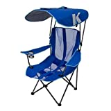 Kelsyus Original Foldable Canopy Chair for Camping, Tailgates, and Outdoor Events, Grey/Light Blue