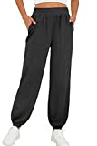 Saloogoe Joggers for Women with Pockets Baggy Sweatpants Soft Sweats Pants Dark Gray XL