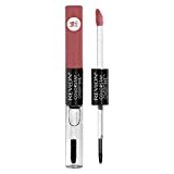 Liquid Lipstick with Clear Lip Gloss by Revlon, ColorStay Face Makeup, Overtime Lipcolor, Dual Ended with Vitamin E in Nude, Bare Maximum (350), 0.07 Oz
