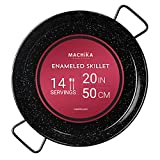 Machika Enameled Steel Skillet, Non Stick Paella Pan, Perfect for Camping and Outdoor Cooking, Rust Proof Coating 20 inch (50 cm)