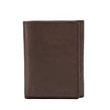 Fossil Men's Ingram Leather Trifold with ID Window Wallet, Brown, (Model: ML3289200)