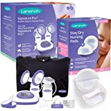 Lansinoh Stay Dry Disposable Nursing Pads for Breastfeeding, 200 Count with Lansinoh SignaturePro Double Electric Breast Pump