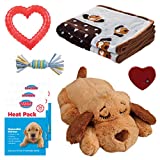 SmartPetLove Snuggle Puppy Heartbeat Stuffed Toy - Pet Anxiety Relief and Calming Aid - Biscuit - New Puppy Starter Kit (Blue)