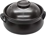 Korean Premium Ceramic Bowl with Lid, For Cooking Hot Pot Dolsot Bibimbap and Soup,2 liters.