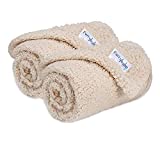 Premium Fluffy Fleece Dog Blanket, Soft and Warm Pet Throw for Dogs & Cats (2-Pack Small 24x32'', Beige&Beige)