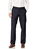 Lee Men's Total Freedom Stretch Relaxed Fit Flat Front Pant, Navy, 38W x 32L