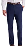 Kenneth Cole REACTION Men's Shadow Check Stretch Slim Fit Dress Pant, Blue, 32Wx32L