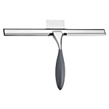 AmazerBath Shower Squeegee, Stainless Steel Glass Window Squeegee with 12 Inch Blade 6.4 Inch Longer Grey Handle for Bathroom, Windows, Mirror and Car Glass