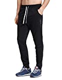BALEAF Men's Running Pants Slim Fit Tapered Joggers Sweatpants with Pockets Athletic Pants for Cold Weather Sports Workout Black L