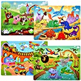 Puzzles for Kids Ages 4-8 Year Old 60 Piece Colorful Wooden Puzzles for Toddler Children Learning Educational Puzzles Toys for Boys and Girls (4 Puzzles)