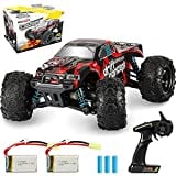 Rcabcar High Speed Remote Control Car for Kids Adults,4WD All Terrains Waterproof Drift Off-Road Vehicle,2.4GHz RC Road Monster Truck Included 2 Rechargeable Batteries,Toy Gift for Boys Girls (Red)
