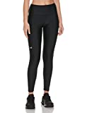 Under Armour Women's HeatGear Armour High No-Slip Waistband Pocketed Leggings , Black (001)/White , Medium