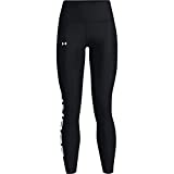 Under Armour Women's HeatGear Armour Branded Leggings , Black (001)/White , Large