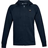 Under Armour Men's Rival Fleece Full Zip Hoodie , Academy Blue (408)/Onyx White , Medium