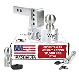 Weigh Safe WS4-2-KA 4" Drop Hitch, 2" Receiver 12,500 LBS GTW - Adjustable Aluminum Trailer Hitch Ball Mount w/ Built-in Scale, 2 Stainless Steel Balls, Keyed Alike Key Lock and Receiver Pin