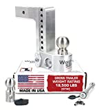 Weigh Safe WS8-2.5-KA 8" Drop Hitch, 2.5" Receiver 18,500 LBS GTW - Adjustable Aluminum Trailer Hitch Ball Mount w/ Built-in Scale, 2 Stainless Steel Balls, Keyed Alike Key Lock and Receiver Pin