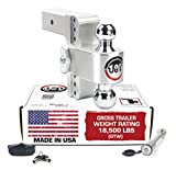 Weigh Safe 180 HITCH CTB6-2.5-KA 6" Drop Hitch, 2.5" Receiver 18,500 LBS GTW - Adjustable Aluminum Trailer Hitch Ball Mount & Chrome Plated Combo Ball, Keyed Alike Key Lock and Hitch Pin