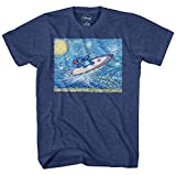 Disney Lilo and Stitch Starry Night Surfing T-Shirt (XXL, Navy Heather)
