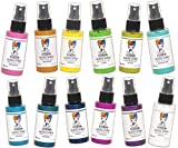 Dina Wakley Media Gloss Sprays by Ranger - Magenta, Cheddar, Lemon, Lime, Olive, Turquoise, Ocean, Marine, Night, Fuchsia, Eggplant, White, Bundle of 12 (1.9 Fl oz) Spray Bottles