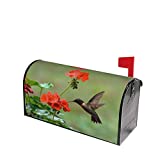 Mount Hour Hummingbirds Birds Spring Summer Red Flowers Blossom Mailbox Covers Magnetic Floral Post Box Cover Wraps Standard Size 21x18 Inches for Garden Yard Decor