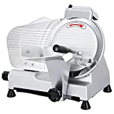 HomGarden 10" Meat Slicer Semi-Auto Stainless Steel Cutter Cheese Food Electric Blade Kitchen Deli/Veggies for Commercial & Home