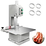 DIYAREA 850W Commercial Meat Cutter Bone Saw Machine 19.1"x14.2" Workbench, 110V Stainless Steel Electric Frozen Meat Cutting Machine, High-Speed 15m/s with 4 Sawing Blades Cutting Height 200mm
