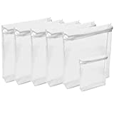 Houseables Plastic Storage Bags, Zipper Case, Clear, 18" x 15", 6 Pack, Vinyl, Moth Proof, for Blanket, Linen, Sweater, Bed Sheet, Quilt, Clothes, Pillow, Comforter, Foldable